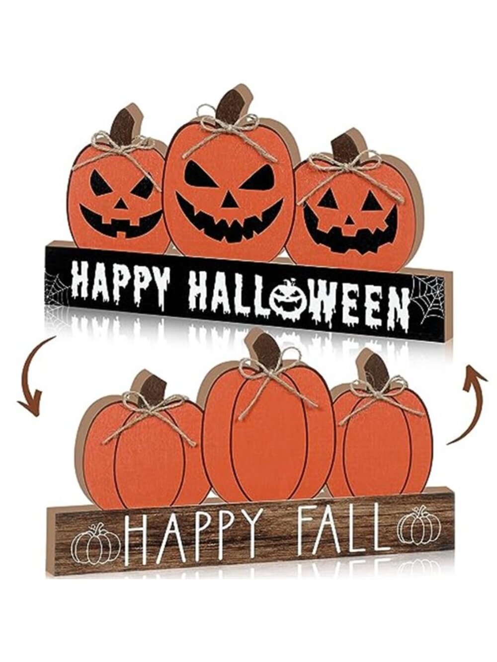 Fall and Halloween Wooden Pumpkin Sign Office Home Decor